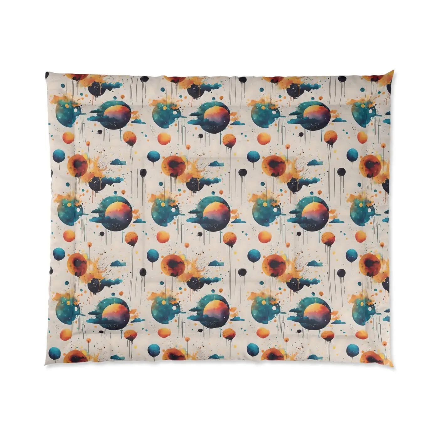 Planets Comforter - Abstract Design Polyester Bedding - DipaliZ