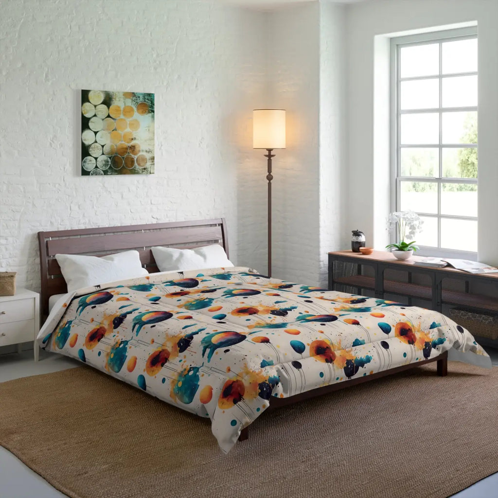 Planets Comforter - Abstract Design Polyester Bedding - DipaliZ