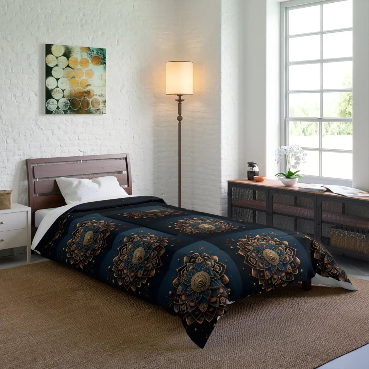 Mandal Geometric Pattern Comforter - Cozy Luxury Bedding - DipaliZ