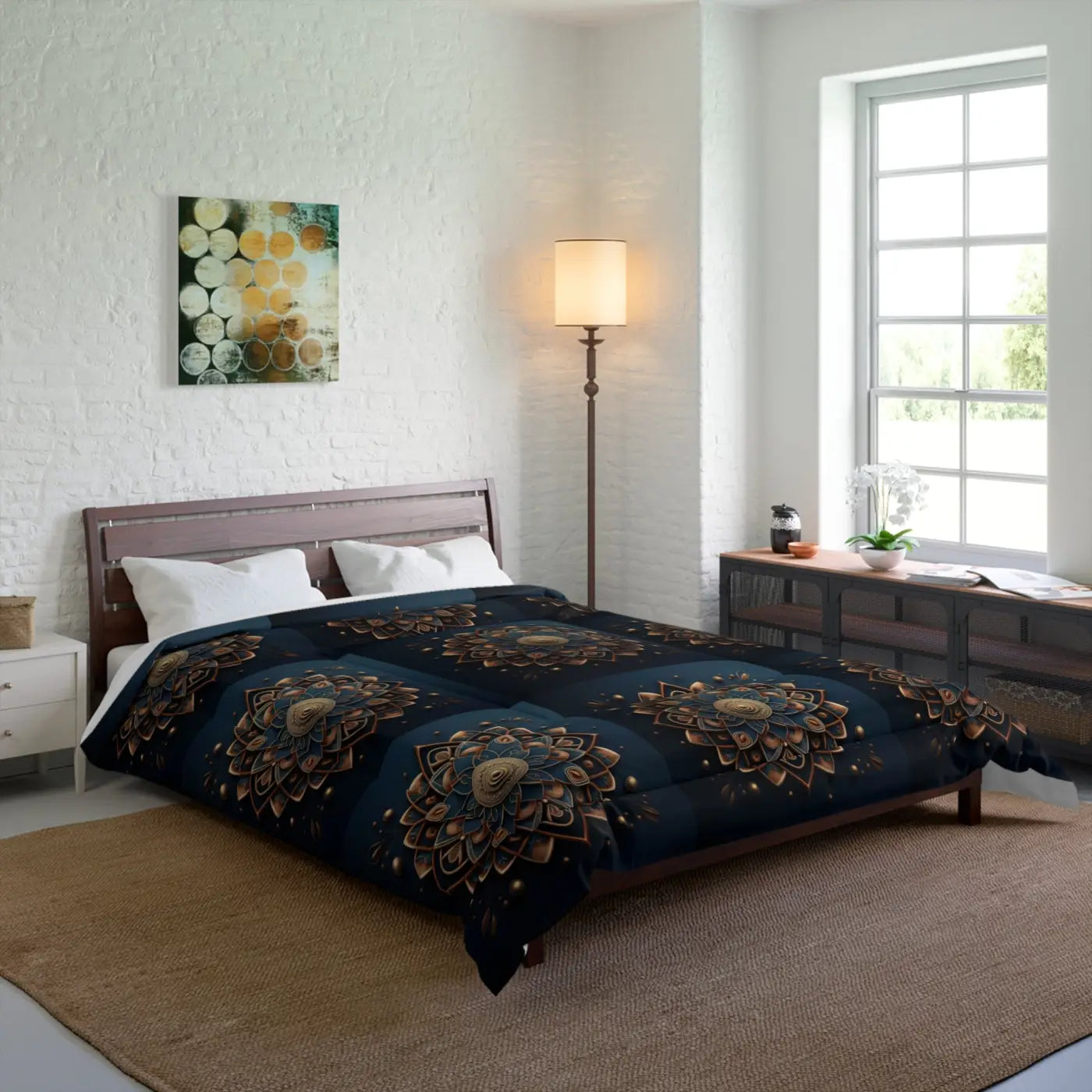 Mandal Geometric Pattern Comforter - Cozy Luxury Bedding - DipaliZ