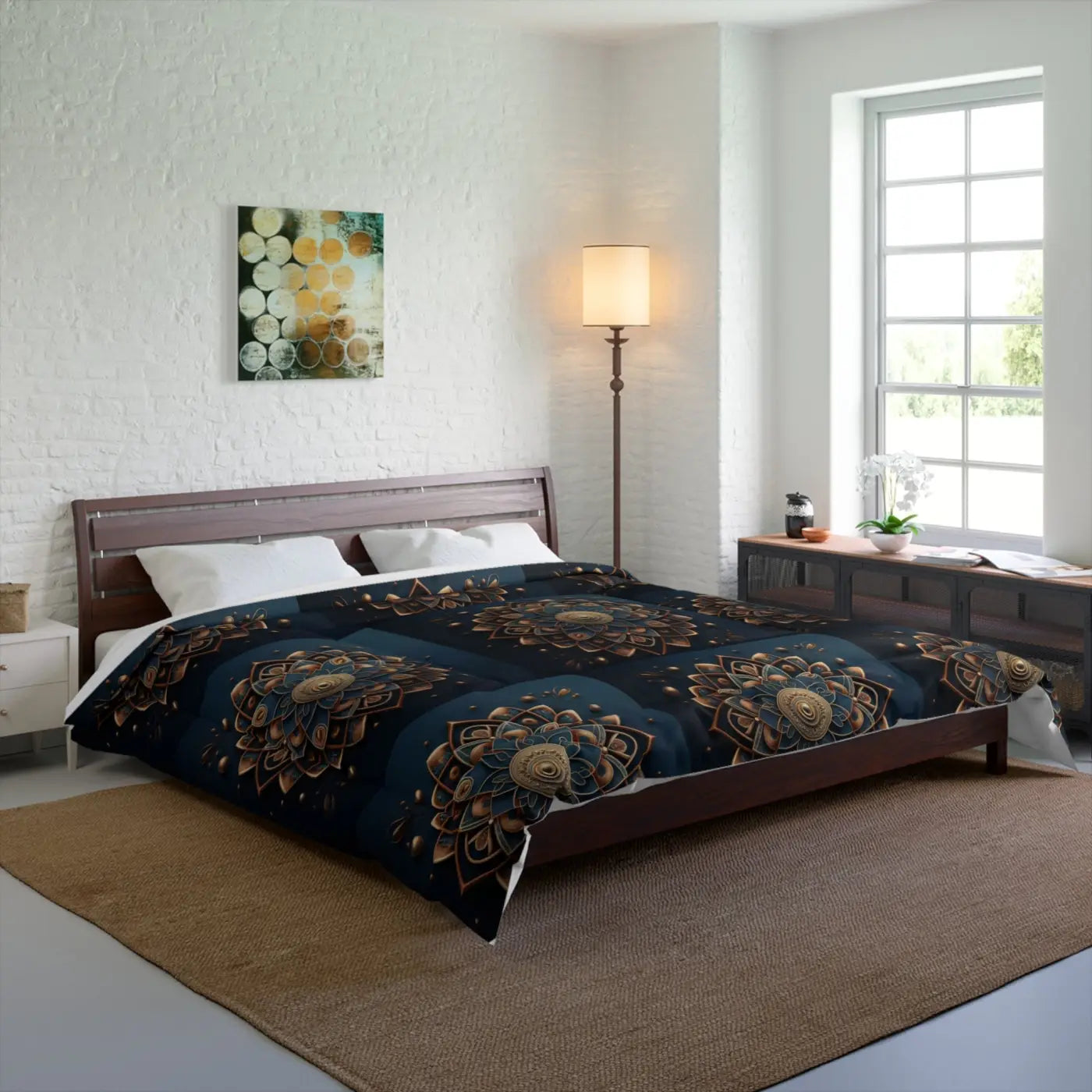Mandal Geometric Pattern Comforter - Cozy Luxury Bedding - DipaliZ