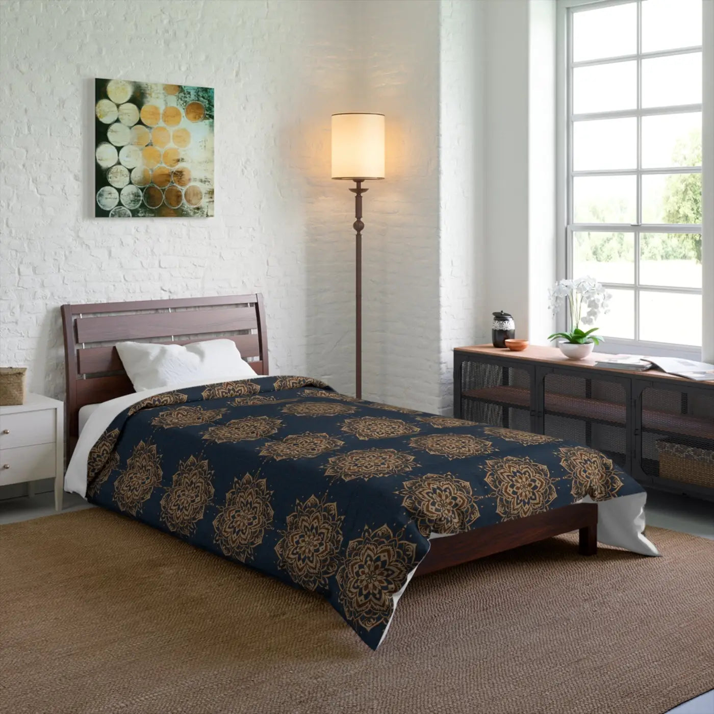 Mandal Geometric Comforter - Chic Pattern Bedding - DipaliZ