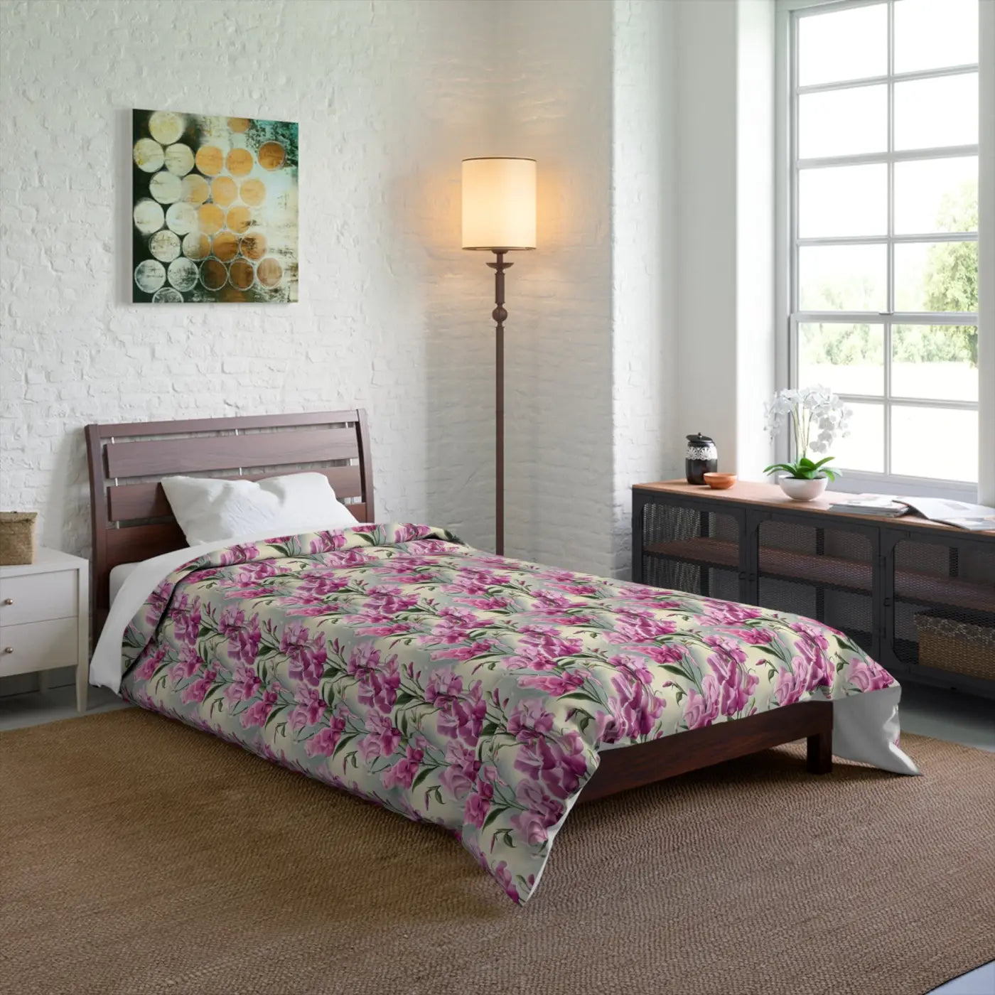 Pink Flowers Comforter - Cozy Pattern Bedding - DipaliZ