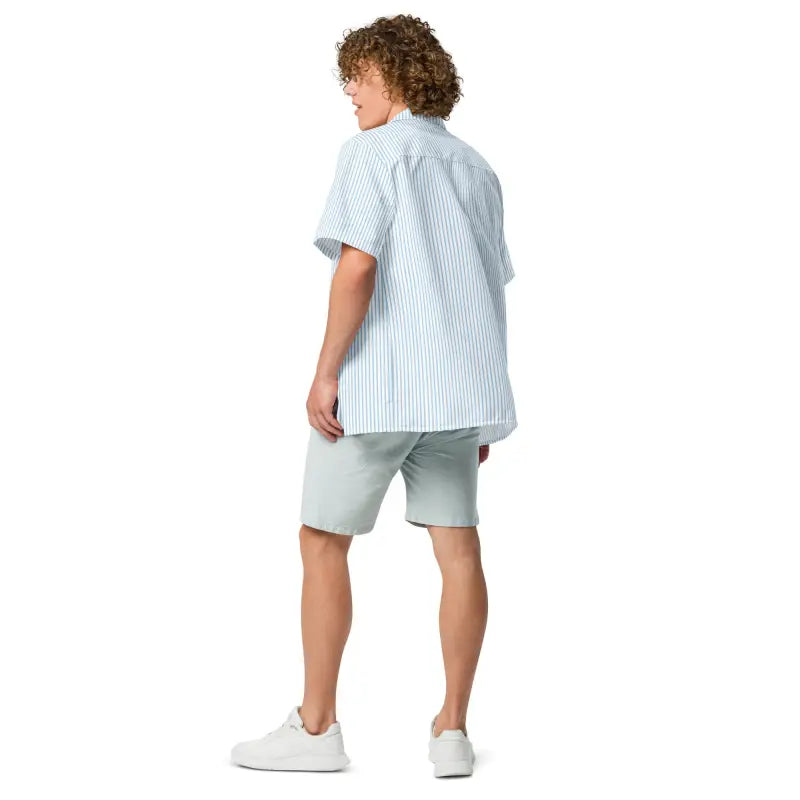 Blue Stripes Button Shirt - Moisture Wicking Summer Coolness - DipaliZ