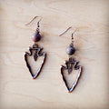 Copper Arrow Earrings w Genuine Picasso Jasper