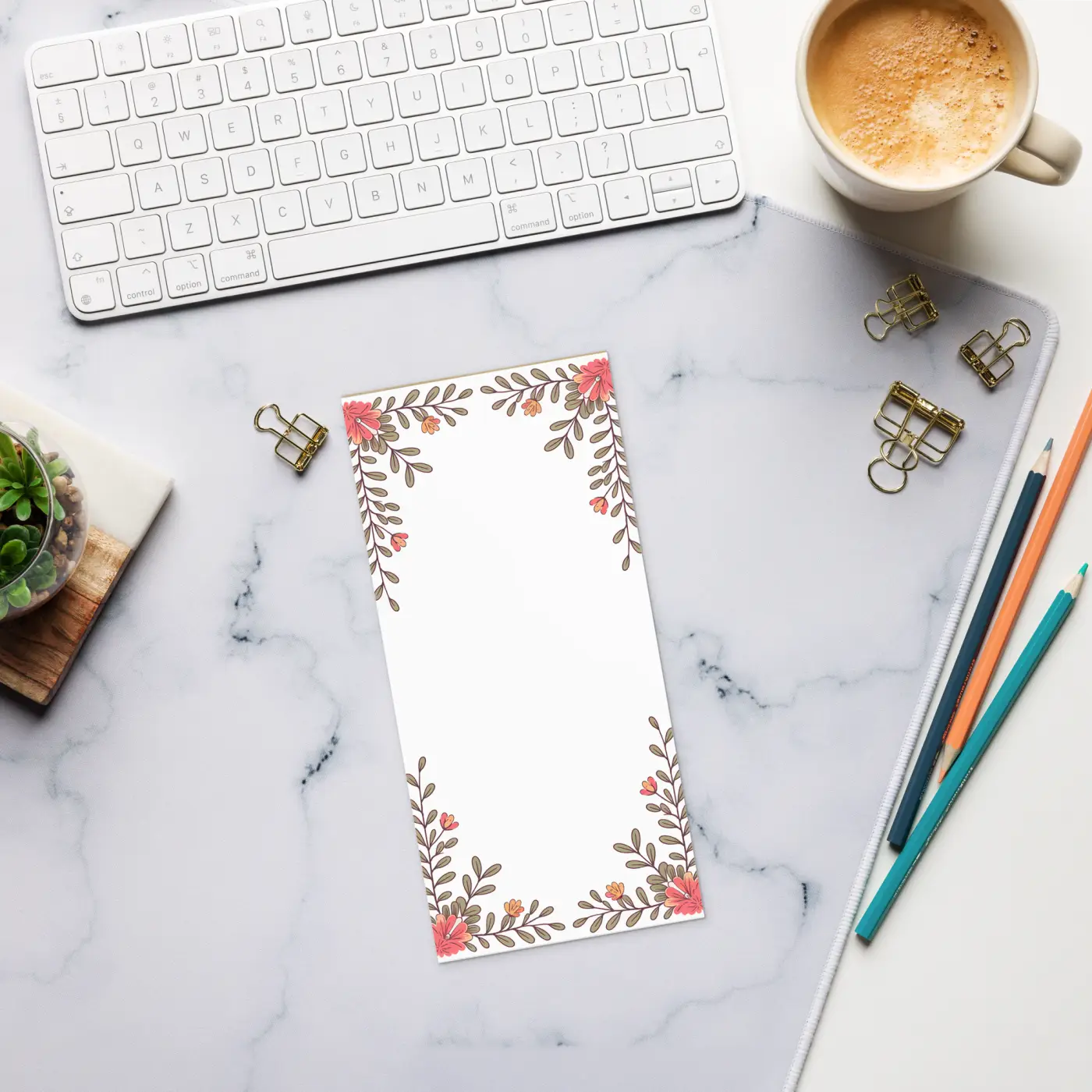 Floral Notepad - Coral Flowers Spark Creativity - DipaliZ