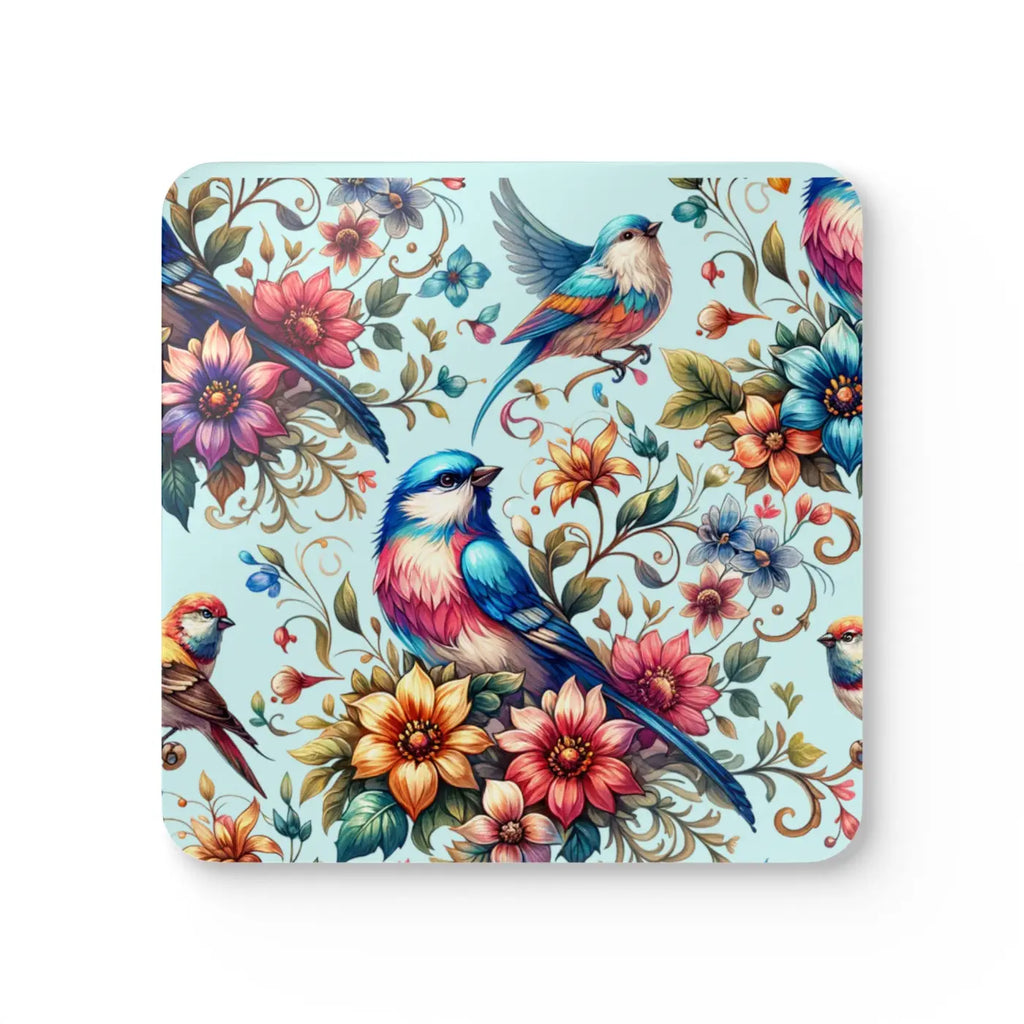 Vibrant Bird Corkwood Coasters - Nature Inspired Design - DipaliZ
