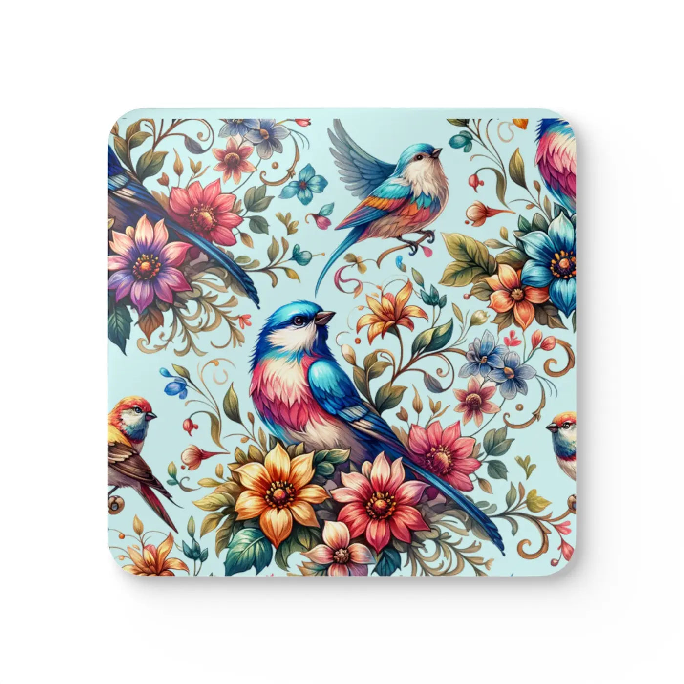 Vibrant Bird Corkwood Coasters - Nature Inspired Design - DipaliZ