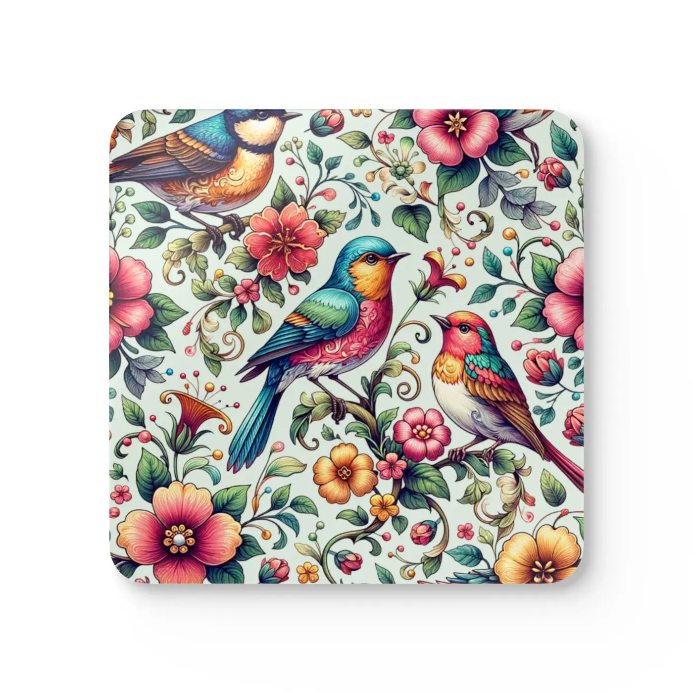 Vibrant Corkwood Coaster Set - Spill Protection Design - DipaliZ