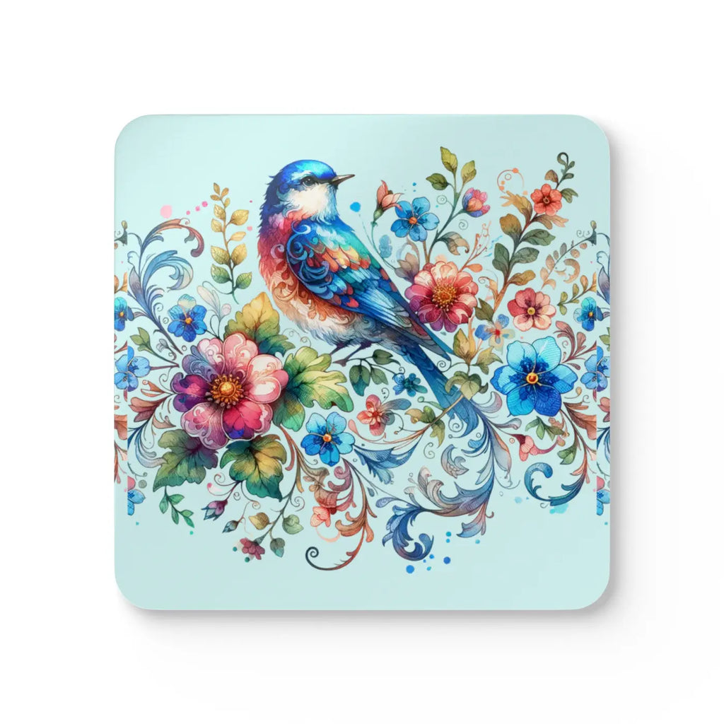 Corkwood Coaster Set - Birds and Flowers Design - DipaliZ