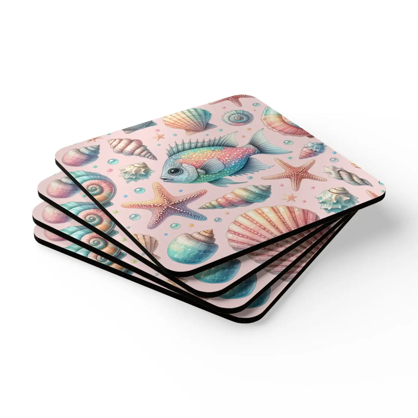 Ocean Corkwood Coaster Set - Marine Art Protection - DipaliZ