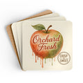 Premium Corkwood Coaster Set - Orchard Fresh Design - DipaliZ