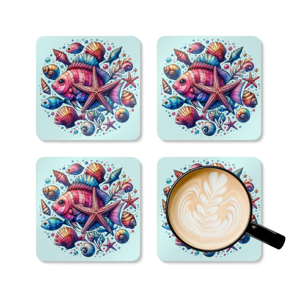 Coastal Corkwood Coaster Set - Seaside Vibes Protection - DipaliZ