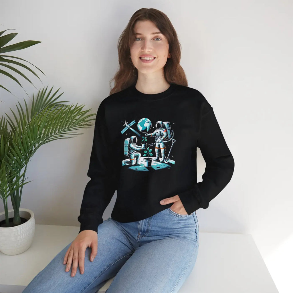 Cozy Astronaut Crewneck Sweatshirt - Space Comfort - DipaliZ