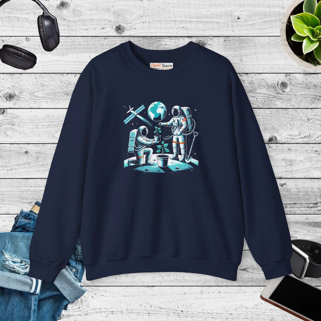 Cozy Astronaut Crewneck Sweatshirt - Space Comfort - DipaliZ
