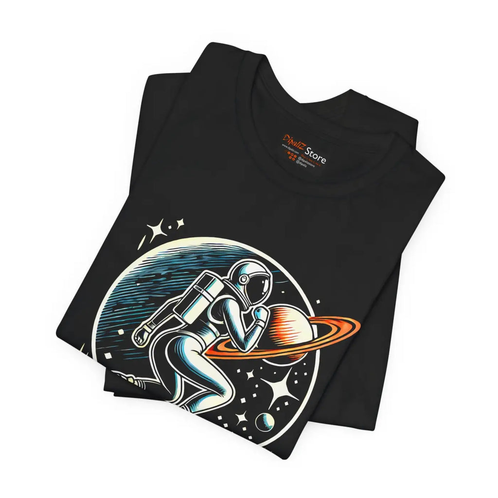 Cosmic Explorer Unisex Jersey Tee Retro Space Design - DipaliZ