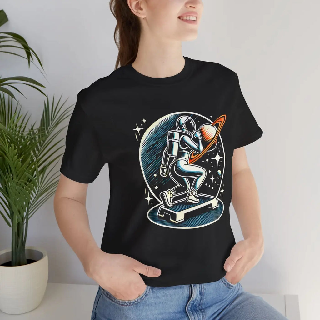 Cosmic Explorer Unisex Jersey Tee Retro Space Design - DipaliZ