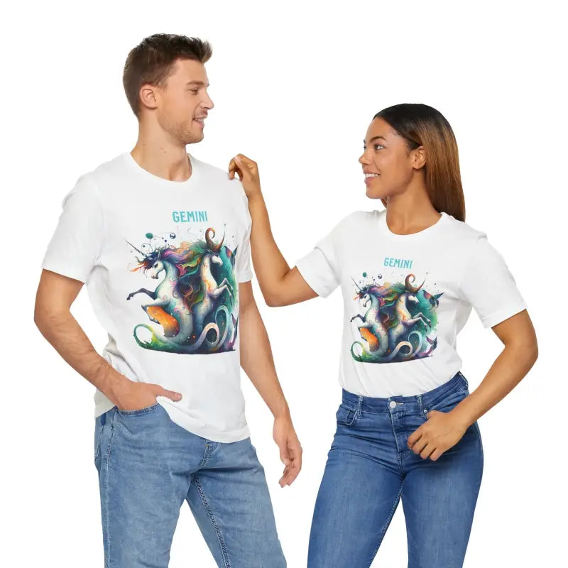 Cosmic Gemini Jersey Short Sleeve Tee - Unisex Stellar - DipaliZ