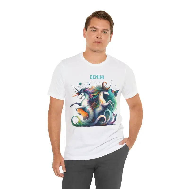 Cosmic Gemini Jersey Short Sleeve Tee - Unisex Stellar - DipaliZ