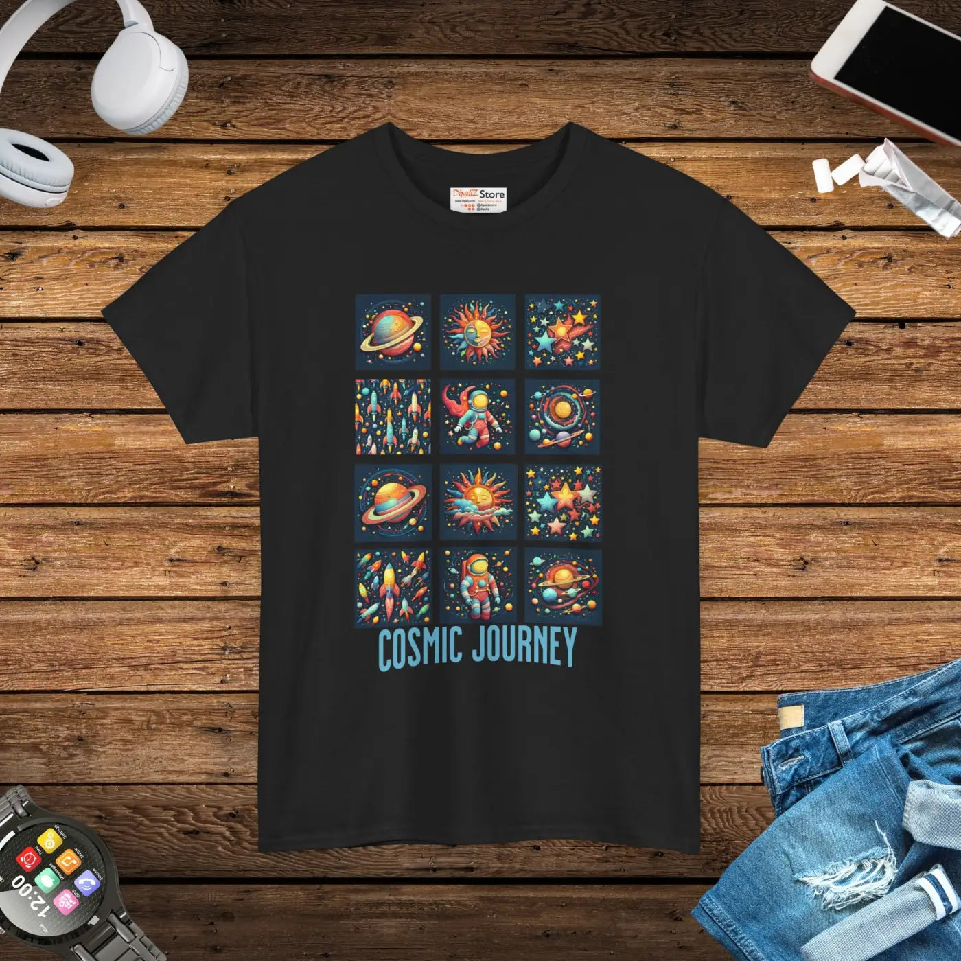 Cosmic Journey Unisex Heavy Cotton Tee - Interstellar Style - DipaliZ