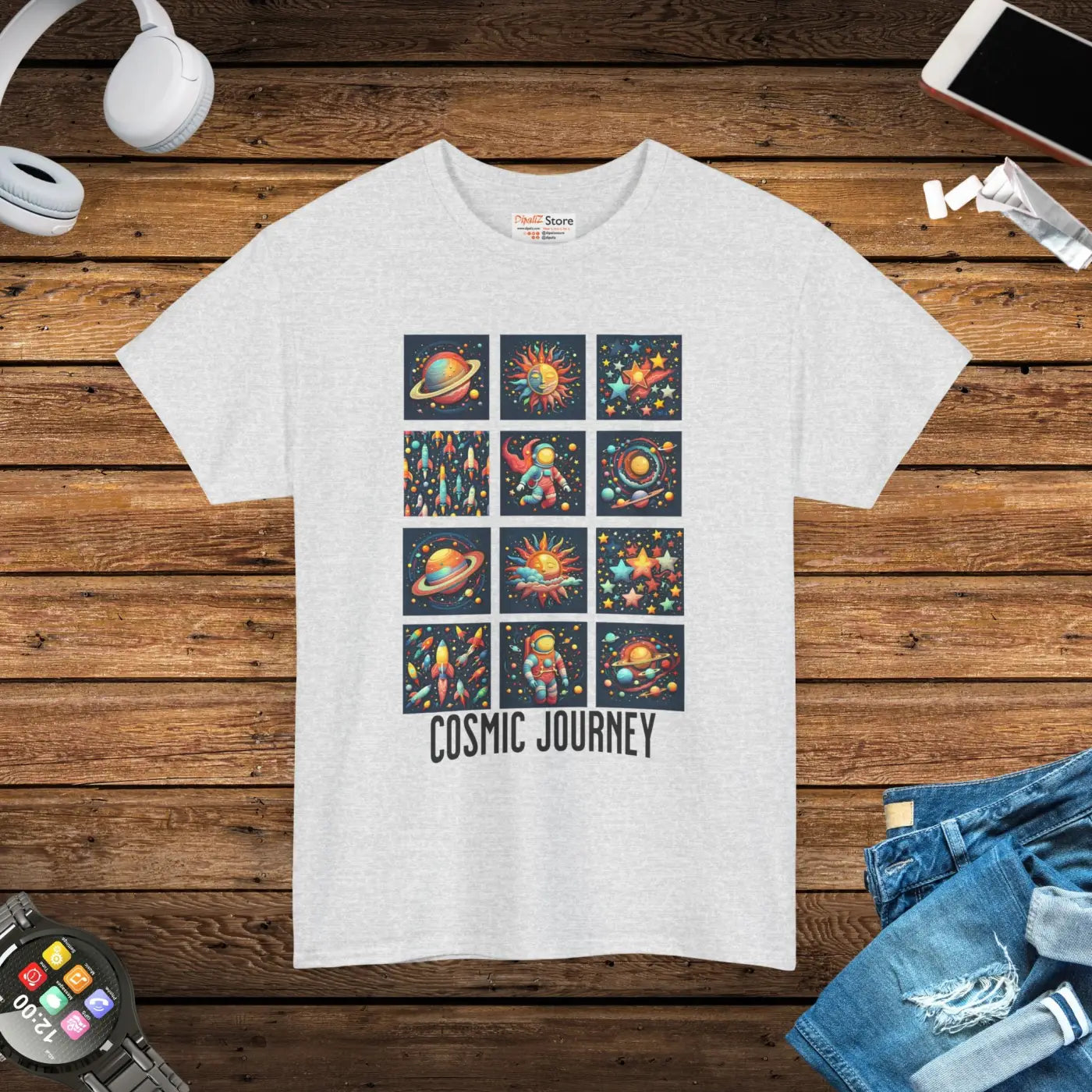 Cosmic Journey Unisex Heavy Cotton Tee - Interstellar Style - DipaliZ