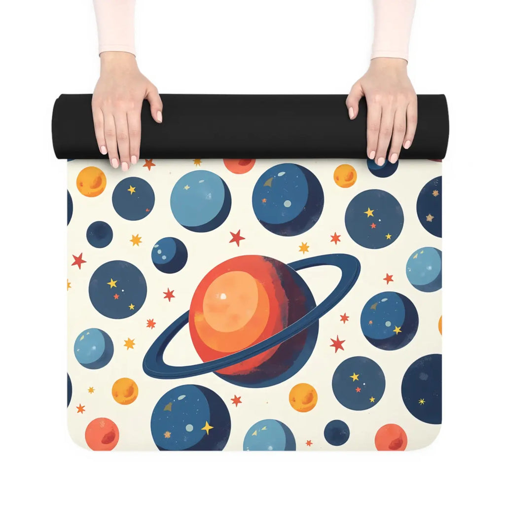 Cosmic Rubber Yoga Mat - Vibrant Galaxy Design - DipaliZ