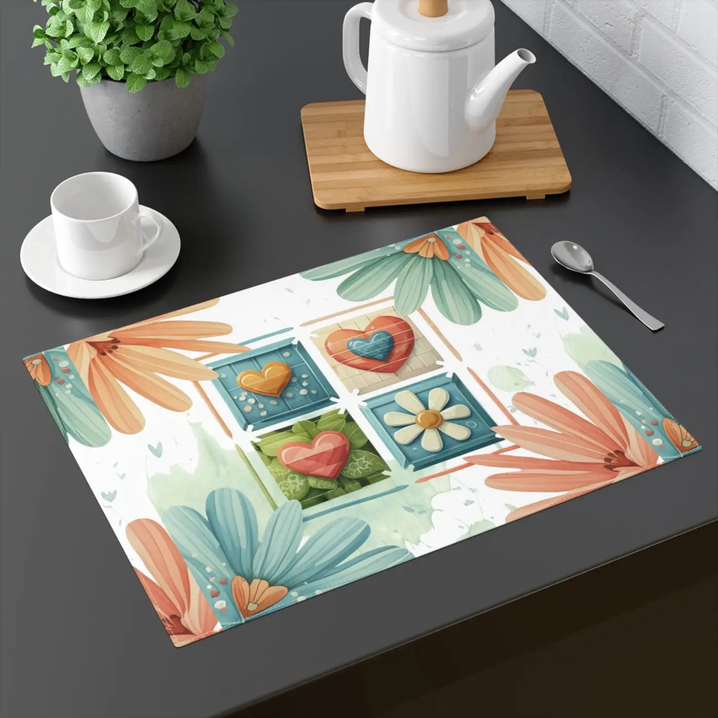 Floral Cotton Placemat - Pure Cotton Flowers Design - DipaliZ