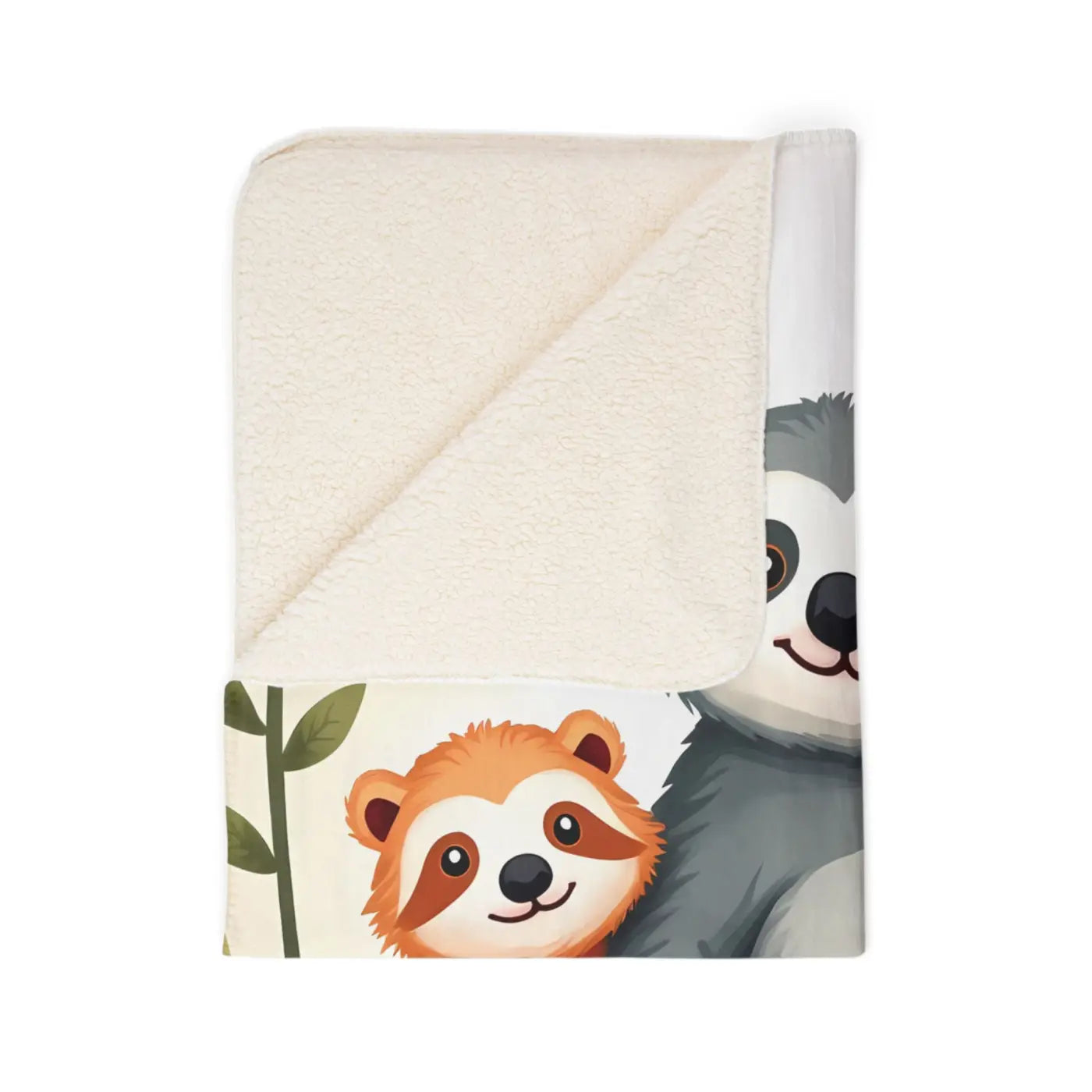 Cozy Animal Friends Fleece Sherpa Blanket - Warm and Whimsical - DipaliZ