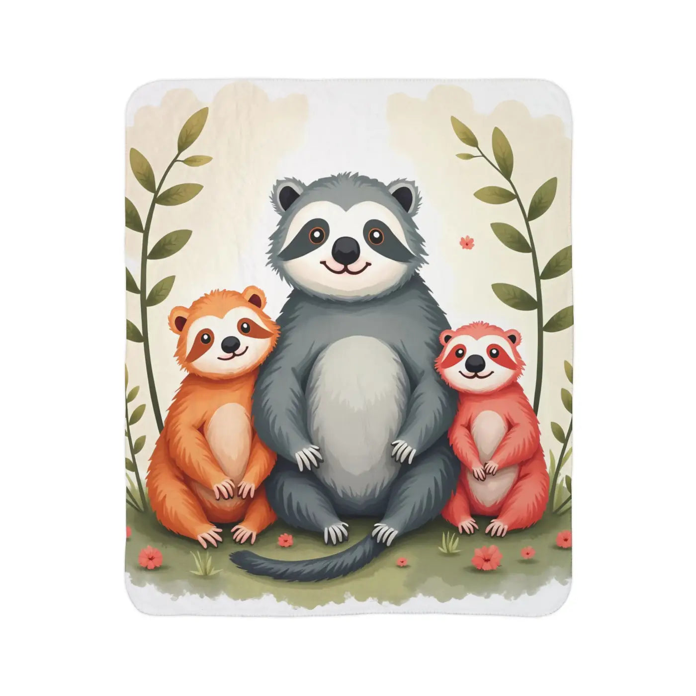 Cozy Animal Friends Fleece Sherpa Blanket - Warm and Whimsical - DipaliZ