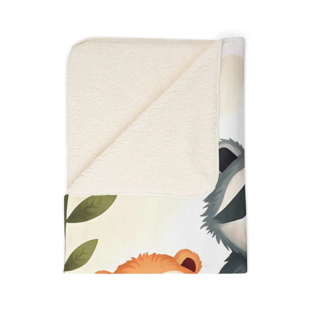 Cozy Animal Friends Fleece Sherpa Blanket - Warm and Whimsical - DipaliZ