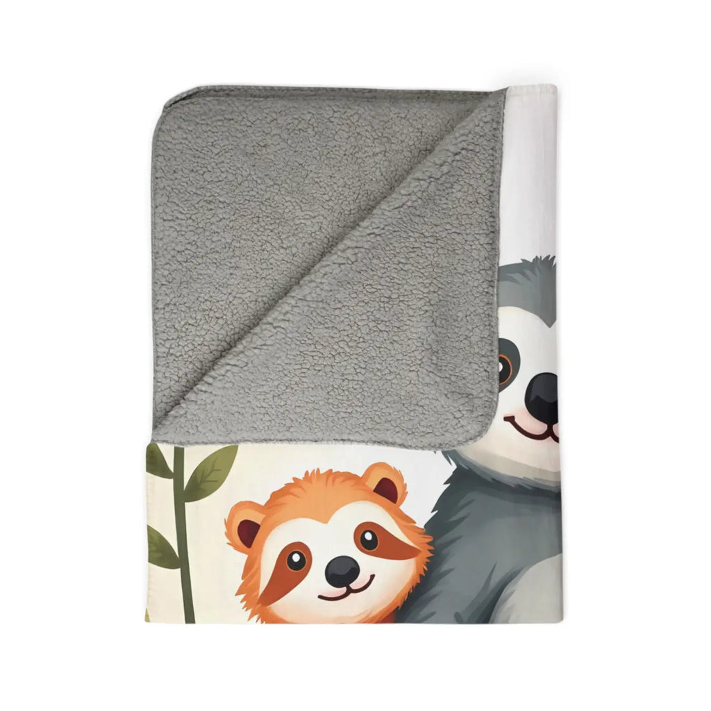 Cozy Animal Friends Fleece Sherpa Blanket - Warm and Whimsical - DipaliZ