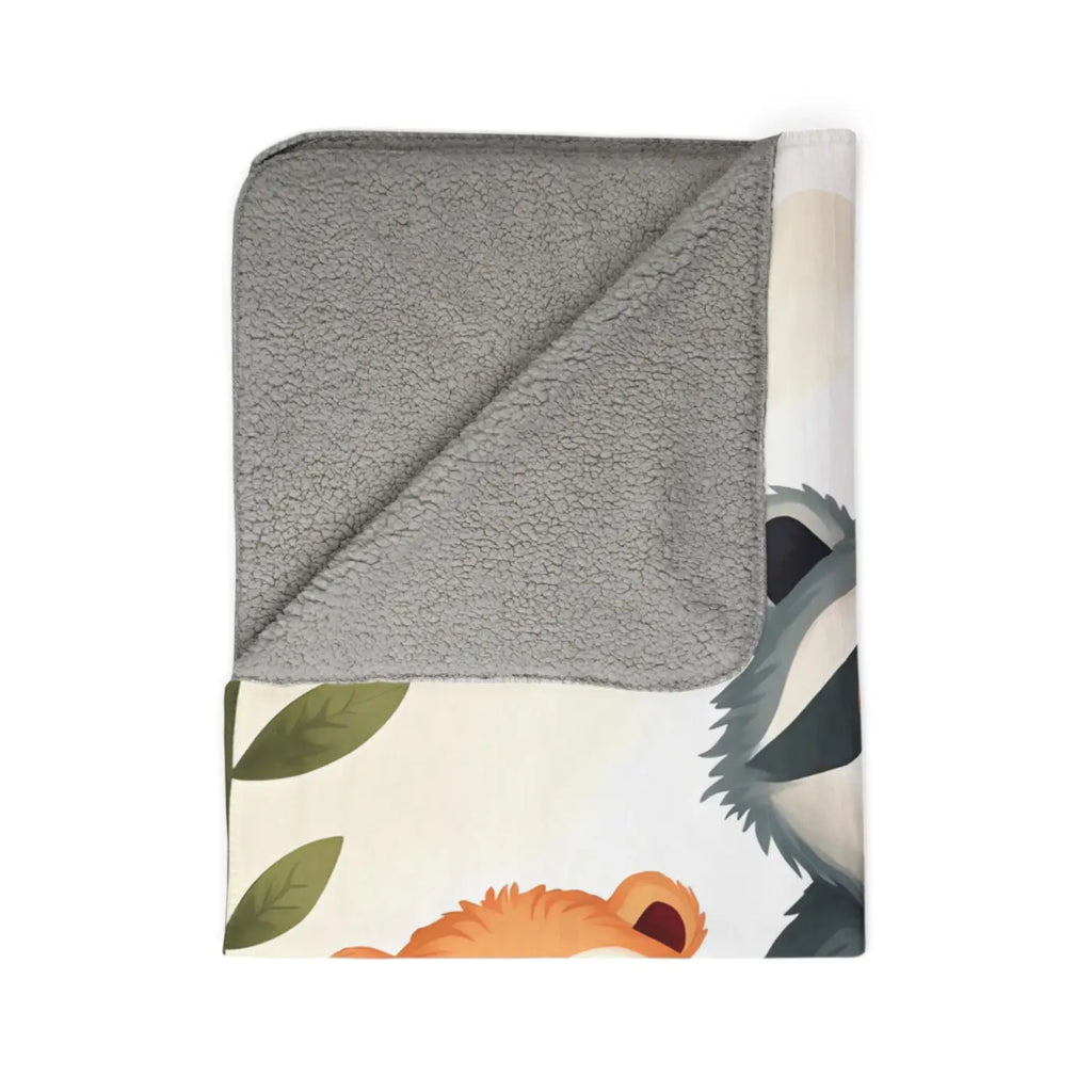 Cozy Animal Friends Fleece Sherpa Blanket - Warm and Whimsical - DipaliZ