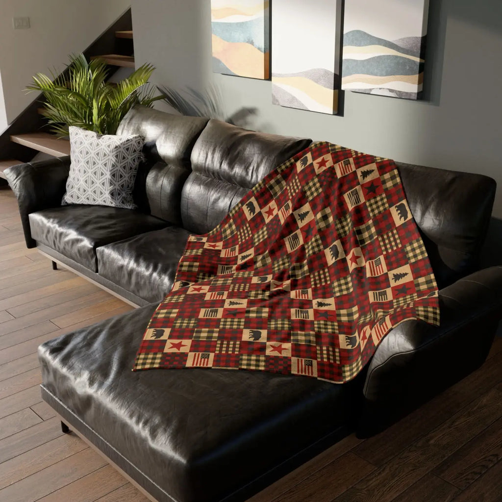 Cozy Cabin Throw - Polyester Blanket Ultimate Warmth - DipaliZ