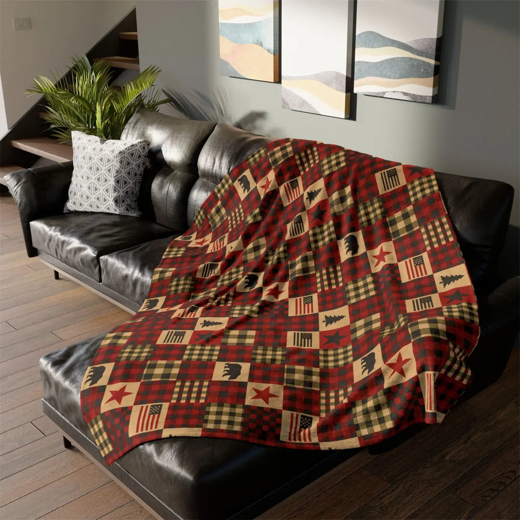 Cozy Cabin Throw - Polyester Blanket Ultimate Warmth - DipaliZ
