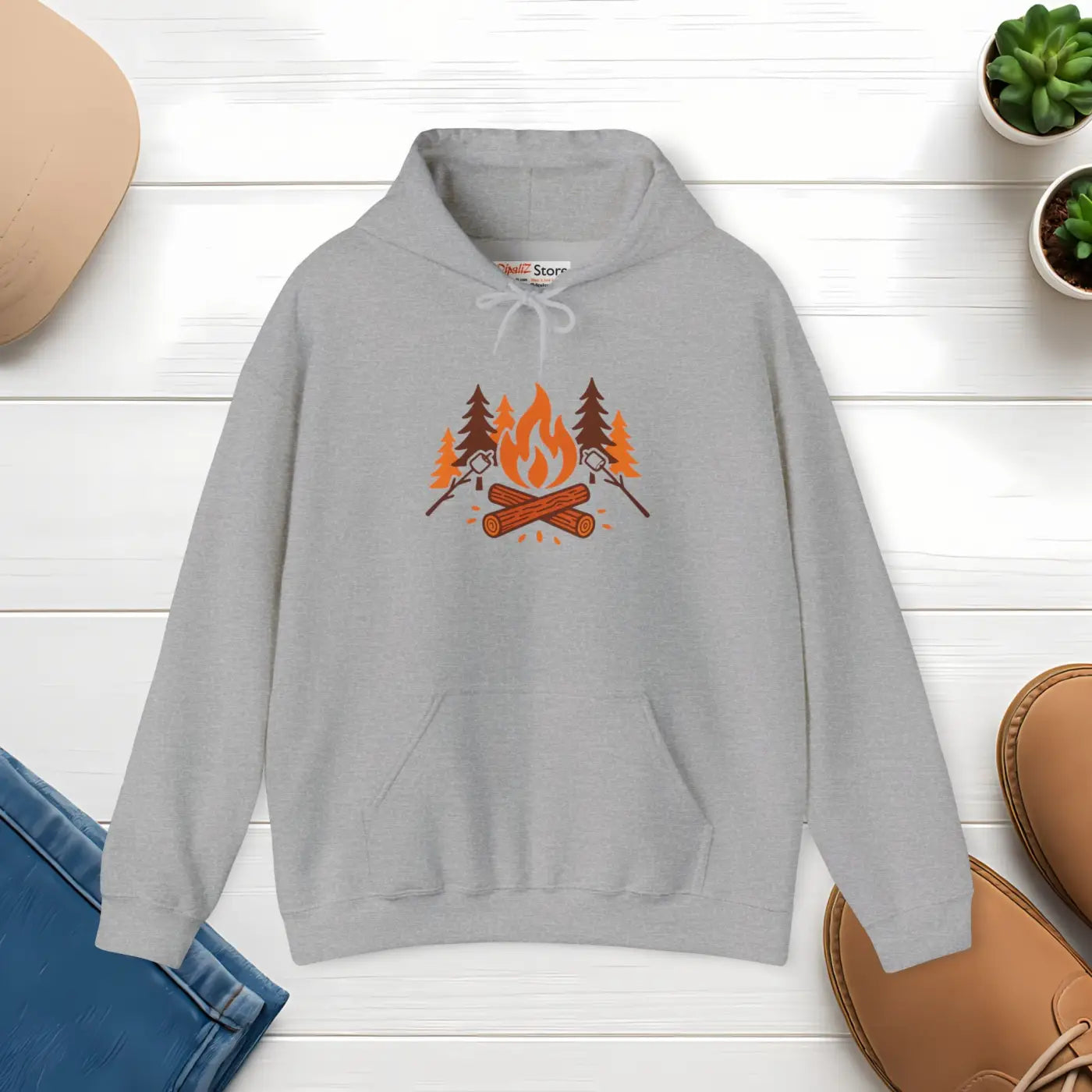 Cozy Campfire Hoodie - Unisex Heavy Blend for Nature Lovers - DipaliZ
