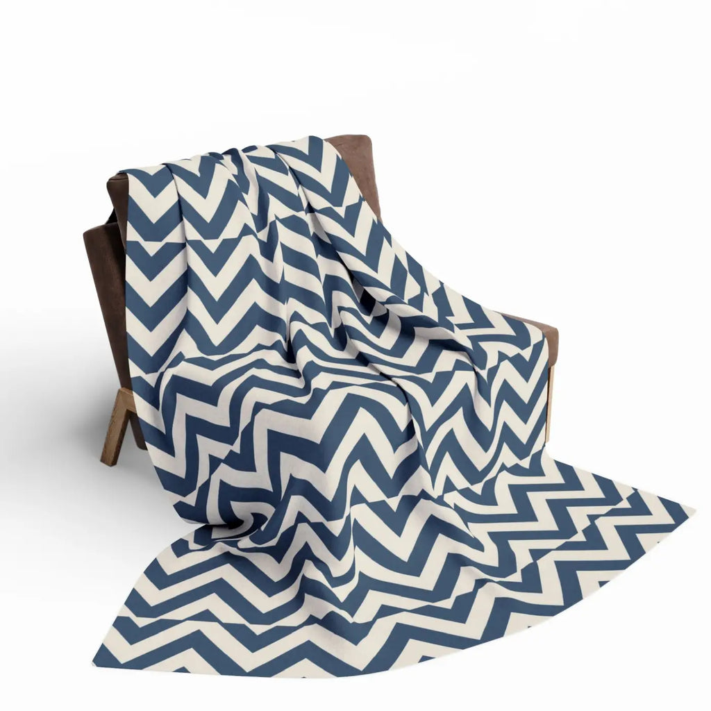 Chevron Arctic Fleece Blanket - Cozy Nights Home Decor - DipaliZ