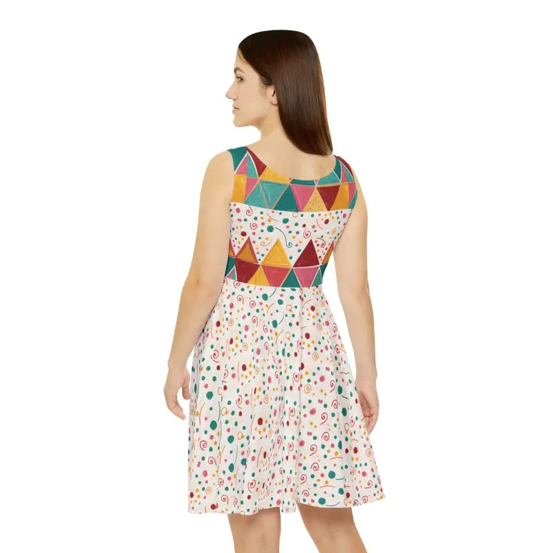 Skater Dress - Geometrical Triangles Pattern - DipaliZ