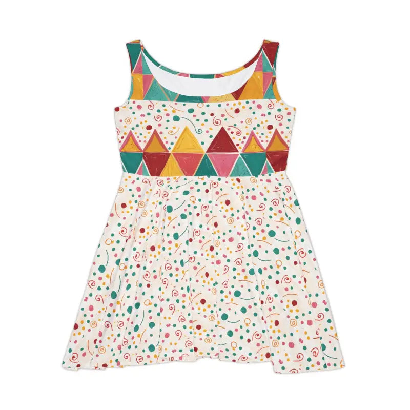 Skater Dress - Geometrical Triangles Pattern - DipaliZ