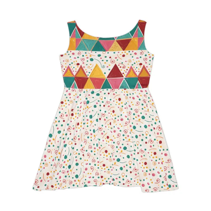 Skater Dress - Geometrical Triangles Pattern - DipaliZ