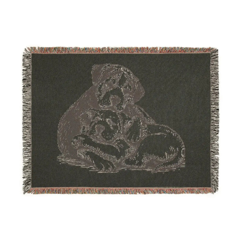 Cozy Dog Lovers Woven Blanket - Adorable Puppy Design - DipaliZ