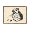 Cozy Dog Lovers Woven Blanket - Adorable Puppy Design - DipaliZ
