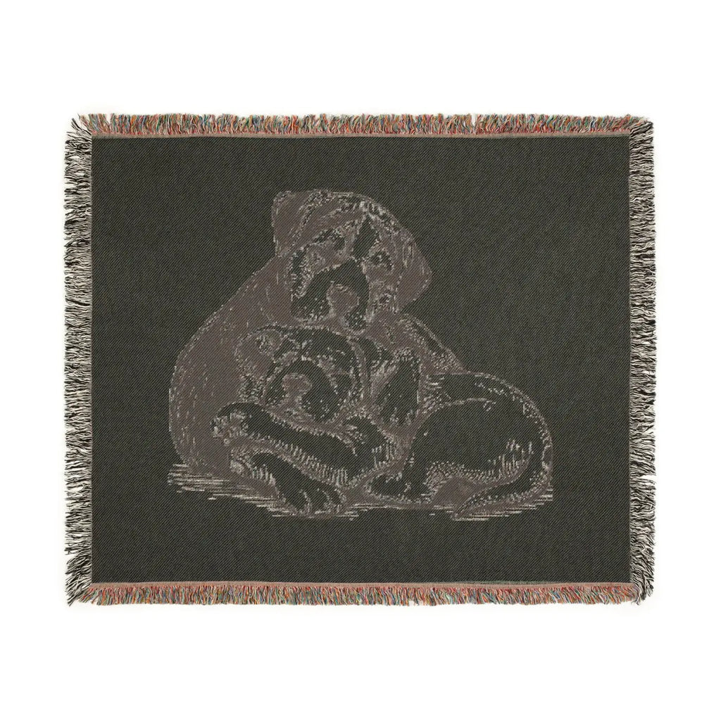 Cozy Dog Lovers Woven Blanket - Adorable Puppy Design - DipaliZ