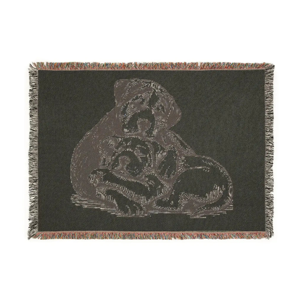 Cozy Dog Lovers Woven Blanket - Adorable Puppy Design - DipaliZ