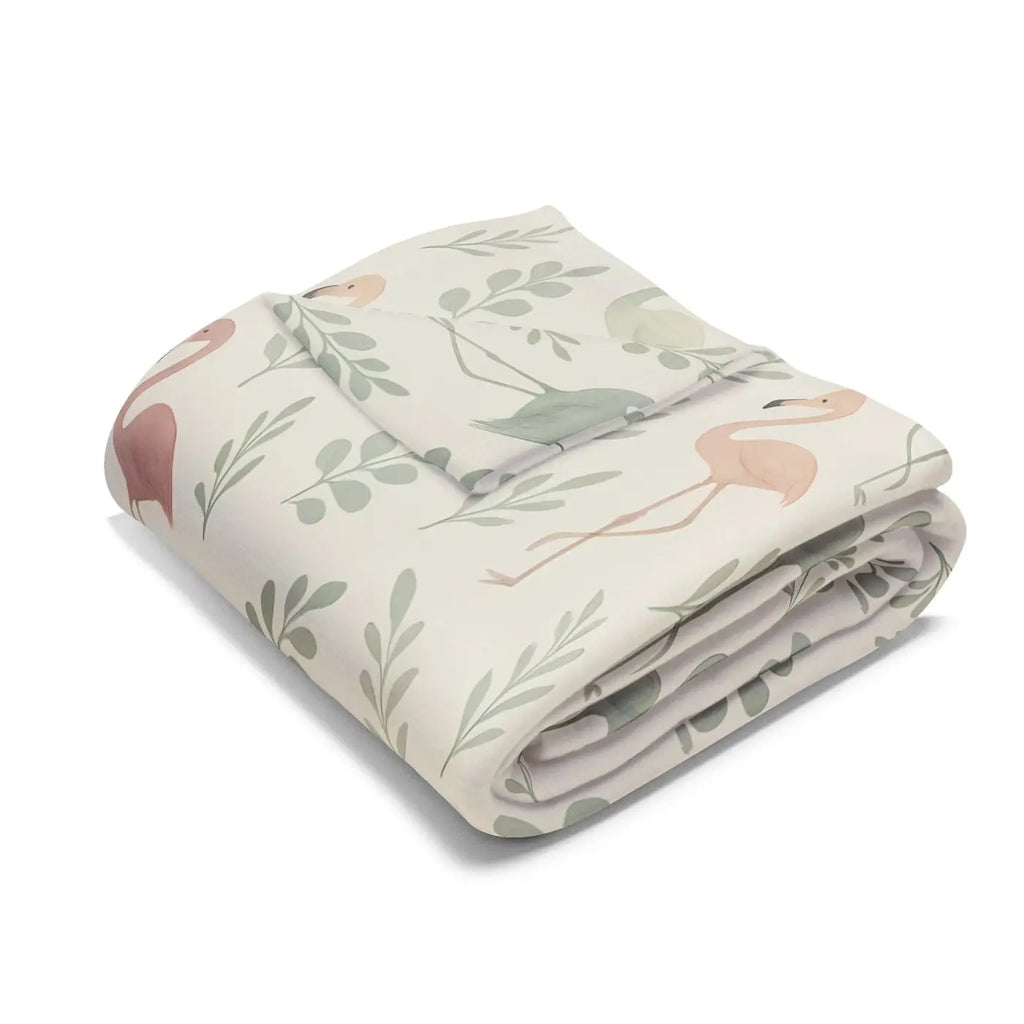 Cozy Flamingo Fleece Blanket - Tropical Vibes - DipaliZ