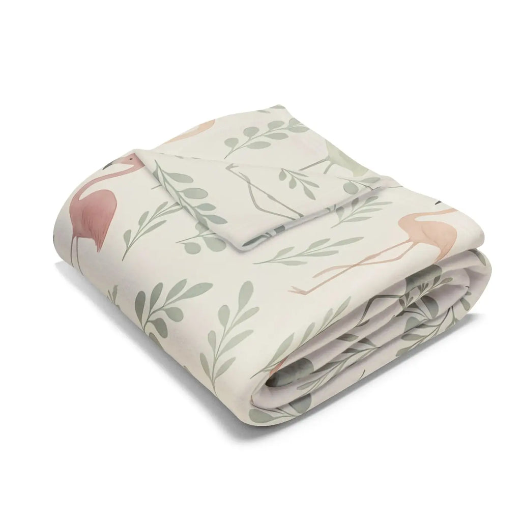 Cozy Flamingo Fleece Blanket - Tropical Vibes - DipaliZ