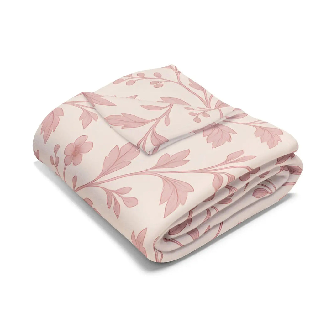Floral Fleece Blanket - Cozy Arctic Design - DipaliZ