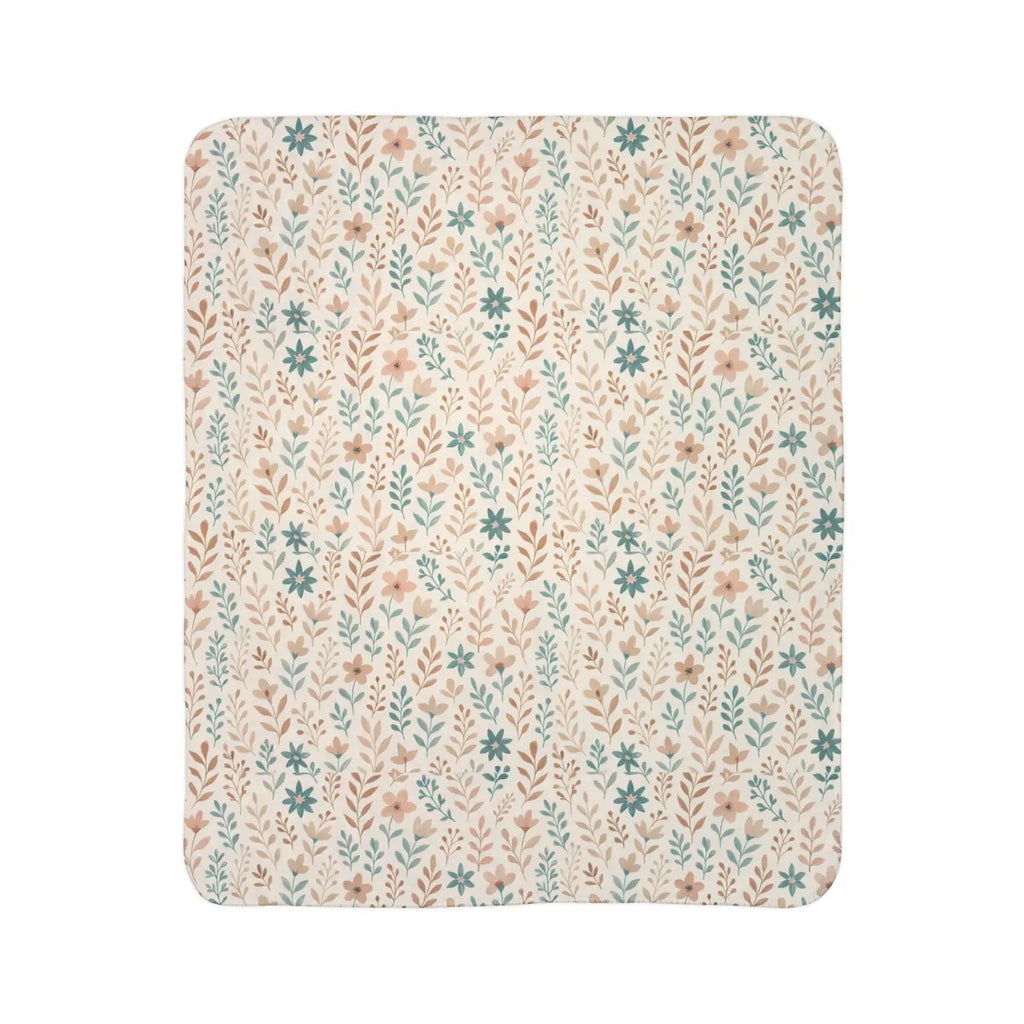 Cozy Floral Fleece Sherpa Blanket - Ultra Soft Warmth - DipaliZ