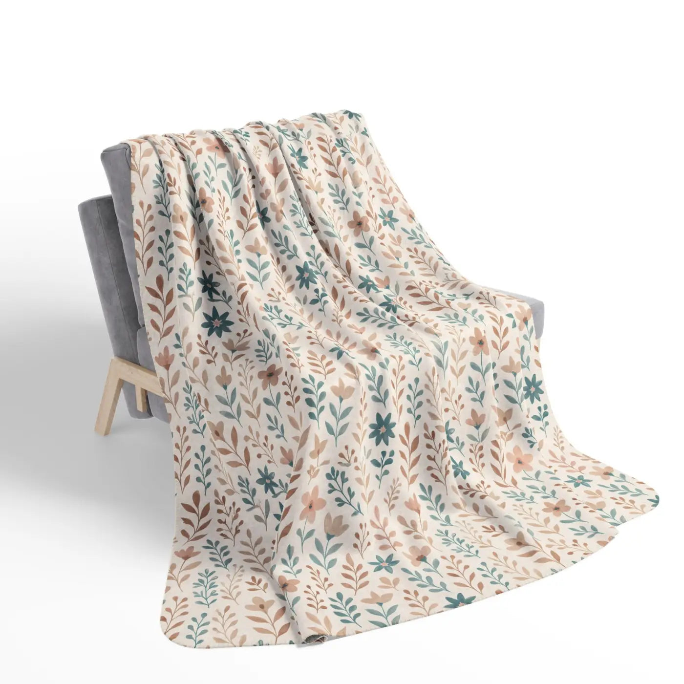 Cozy Floral Fleece Sherpa Blanket - Ultra Soft Warmth - DipaliZ