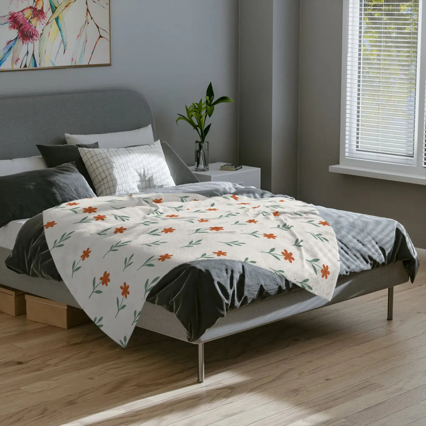 Cozy Floral Microfiber Blanket - Plush Comfort - DipaliZ