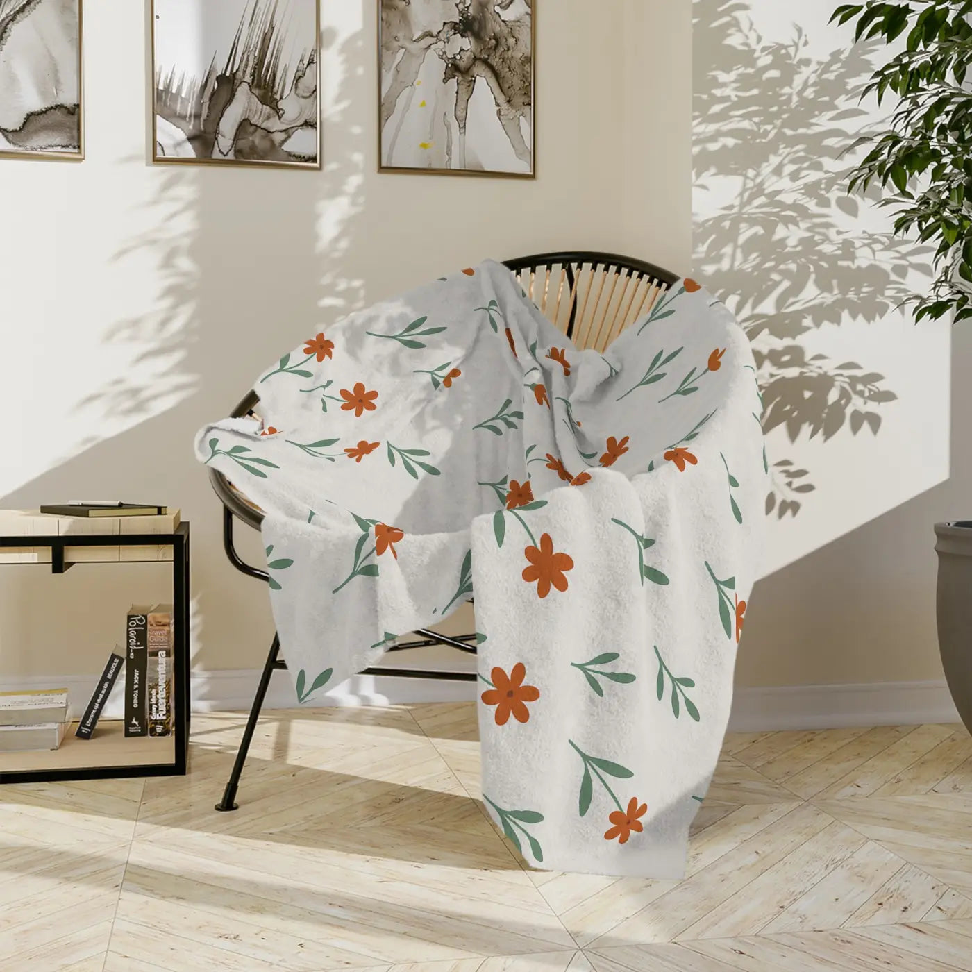 Cozy Floral Microfiber Blanket - Plush Comfort - DipaliZ